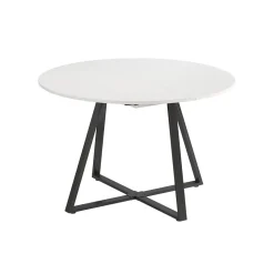 Esstisch Loyd Weiß/Schwarz 120 x 120 cm ausziehbar Vicco