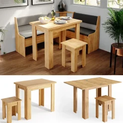 Esstisch mit Stuhl Roman Sandeiche 90 x 60 cm Vicco