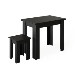 Esstisch mit Stuhl Roman Schwarz 90 x 60 cm Vicco