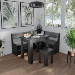 Esstisch mit Stuhl Roman Schwarz 90 x 60 cm Vicco