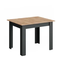 Esstisch Repose Anthrazit/Goldkraft Eiche 100 x 80 cm ausziehbar Vicco