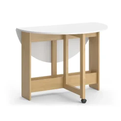 Esstisch Rondo Goldkraft Eiche/Weiß 100 x 100 cm ausklappbar Vicco