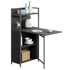 Esstisch Savio Schwarz 57 x 30 cm mit klappbarer Tischplatte Vicco