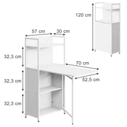 Esstisch Savio Weiß 57 x 30 cm mit klappbarer Tischplatte Vicco