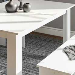 Esstisch Set Sentio Weiß 137.6 x 92.8 cm mit 2 Bänken Vicco