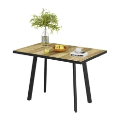 Esstisch Tisko Eiche rustikal/Schwarz 160 x 80 cm mit erweitbarer Tischplatte Vicco