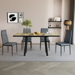 Esstisch Tisko Eiche rustikal/Schwarz 160 x 80 cm mit erweitbarer Tischplatte Vicco