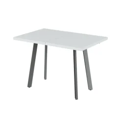 Esstisch Tisko Weiß/Grau 160 x 80 cm mit erweitbarer Tischplatte Vicco