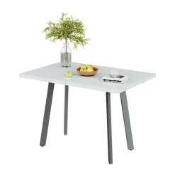 Esstisch Tisko Weiß/Grau 160 x 80 cm mit erweitbarer Tischplatte Vicco