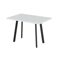 Esstisch Tisko Weiß/Schwarz 160 x 80 cm mit erweitbarer Tischplatte Vicco