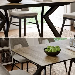 Esstisch Trill Eiche rustikal/Schwarz 140 x 90 cm ausziehbar Vicco