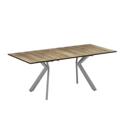 Esstisch Trill Eiche rustikal/Grau 140 x 90 cm ausziehbar Vicco