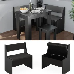 Esszimmer-Bank Roman Schwarz 41.5 x 76.6 cm Vicco