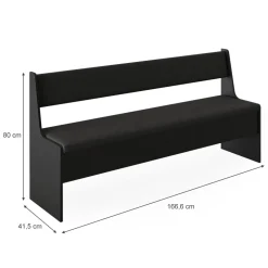 Esszimmer-Bank Roman Schwarz 41.5 x 166.6 cm Vicco