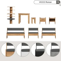 Esszimmer-Bank Roman Schwarz 41.5 x 166.6 cm Vicco