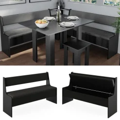 Esszimmer-Bank Roman Schwarz 41.5 x 136.6 cm Vicco