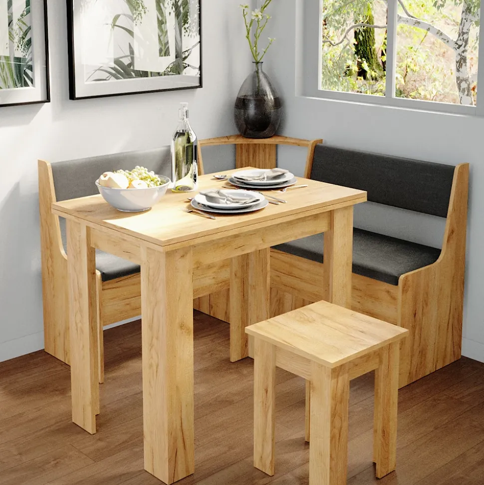 Esszimmer-Eckbank Roman Goldkraft Eiche 120 x 120 cm Vicco