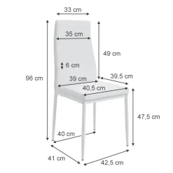 Esszimmerstuhl Grand Weiß 42.5 x 48 cm 6er Set Vicco