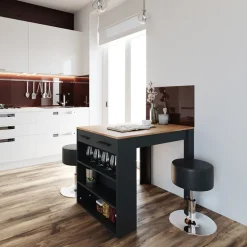 Esszimmertisch Repose Anthrazit/Goldkraft Eiche 67 x 100 cm Vicco