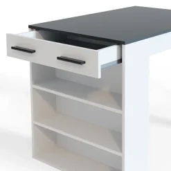 Esszimmertisch Repose Anthrazit/Weiß 67 x 100 cm Vicco