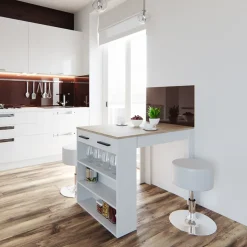 Esszimmertisch Repose Sonoma/Weiß 67 x 100 cm Vicco