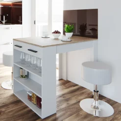 Esszimmertisch Repose Sonoma/Weiß 67 x 100 cm Vicco