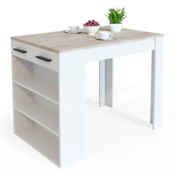 Esszimmertisch Repose Sonoma/Weiß 67 x 100 cm Vicco