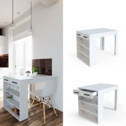 Esszimmertisch Repose Weiß 67 x 100 cm Vicco