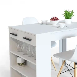 Esszimmertisch Repose Weiß 67 x 100 cm Vicco