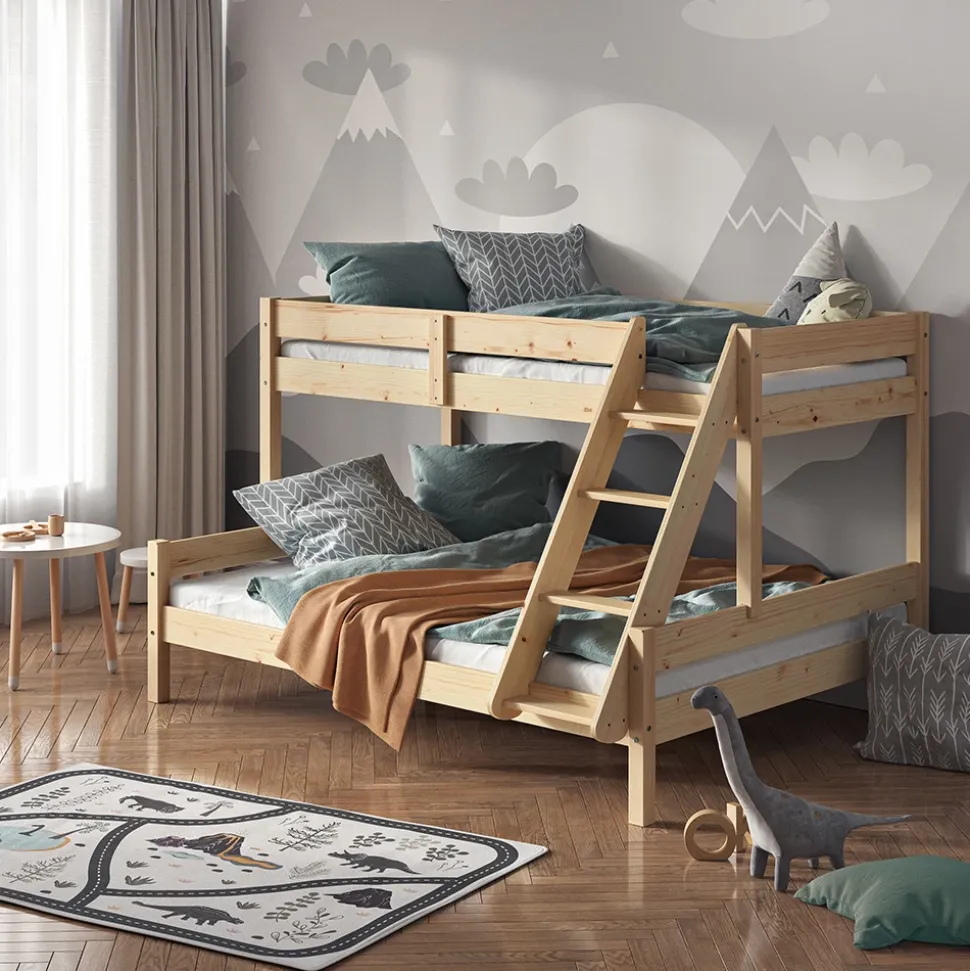 Etagenbett Everest Naturholz 140x200 / 90x200 cm Vitalispa