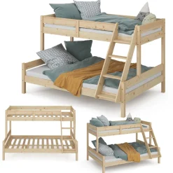 Etagenbett Everest Naturholz 140x200 / 90x200 cm Vitalispa