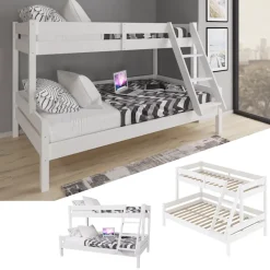 Etagenbett Everest Weiß 140x200 / 90x200 cm Vitalispa