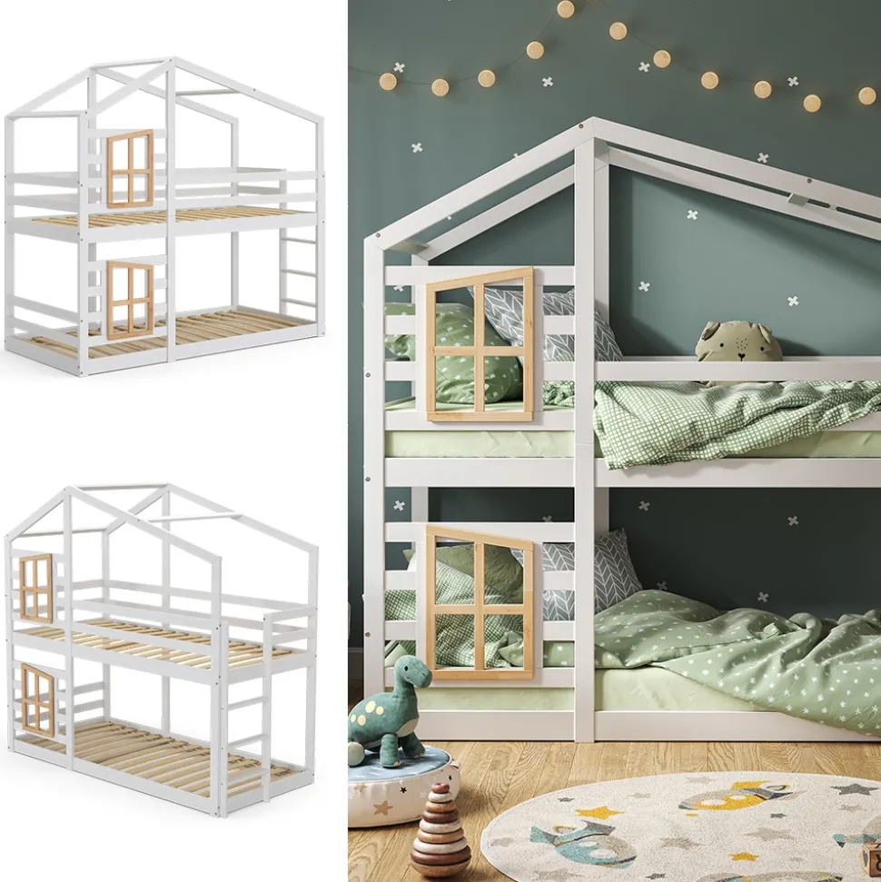 Etagenbett Maja Weiß 90x200 cm Vitalispa