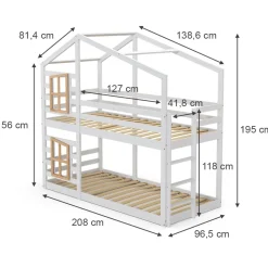 Etagenbett Maja Weiß 90x200 cm Vitalispa