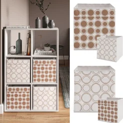 Faltbox Weiß/Gold 30 x 30 cm 2er Set Vicco