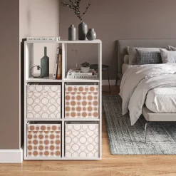 Faltbox Weiß/Gold 30 x 30 cm 2er Set Vicco