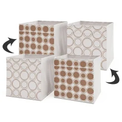 Faltbox Weiß/Gold 30 x 30 cm 2er Set Vicco