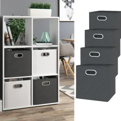 Faltbox 30x30 Anthrazit 30 x 30 cm 4er Set Vicco