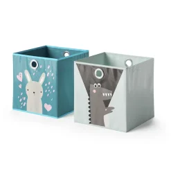 Faltbox 30x30 Blau-Grau 30 x 30 cm 2er Set Vicco