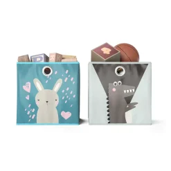 Faltbox 30x30 Blau-Grau 30 x 30 cm 2er Set Vicco