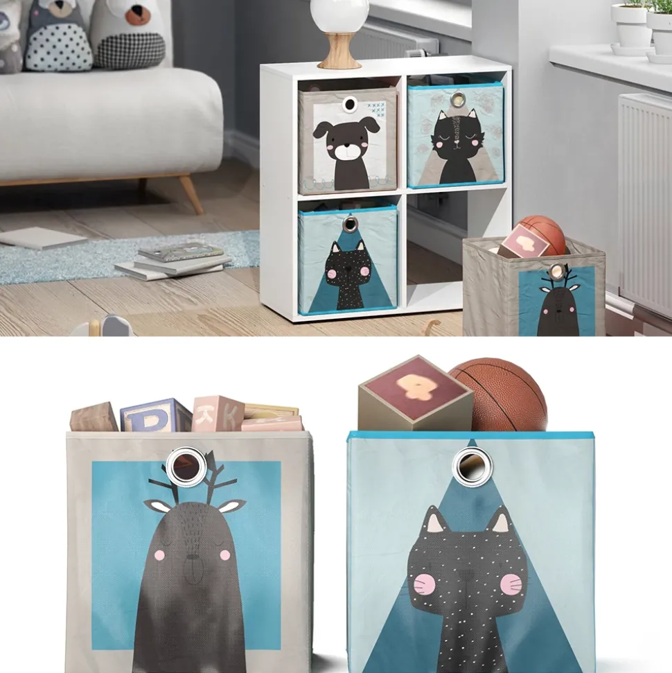 Faltbox 30x30 Grau/Blau 30 x 30 cm 2er Set Vicco