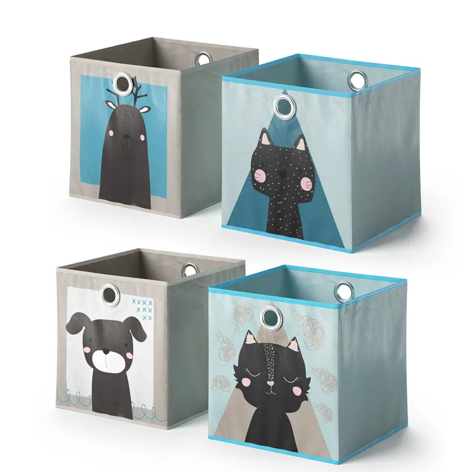 Faltbox 30x30 Grau/Blau 30 x 30 cm 2er Set Vicco