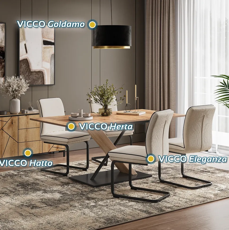 Freischwinger Eleganza Beige 6er Set Vicco