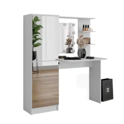 Frisierkommode Jasmin Weiß 123 x 141.2 cm mit LED-Beleuchtung Vicco