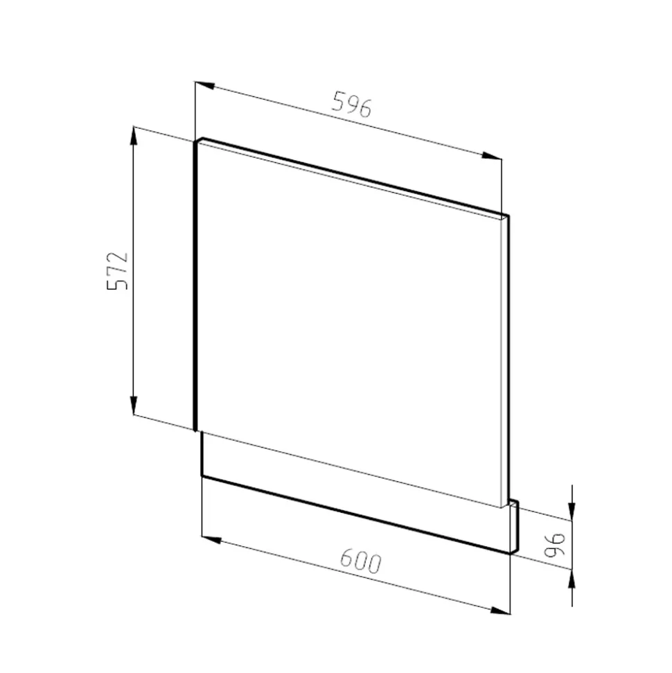 Frontblende R-Line Anthrazit Landhaus 60 cm ohne Arbeitsplatte Vicco