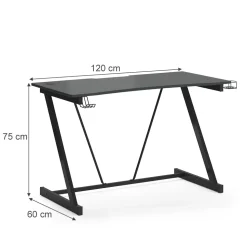 Gamingtisch Hudson Anthrazit 120 x 60 cm Vicco