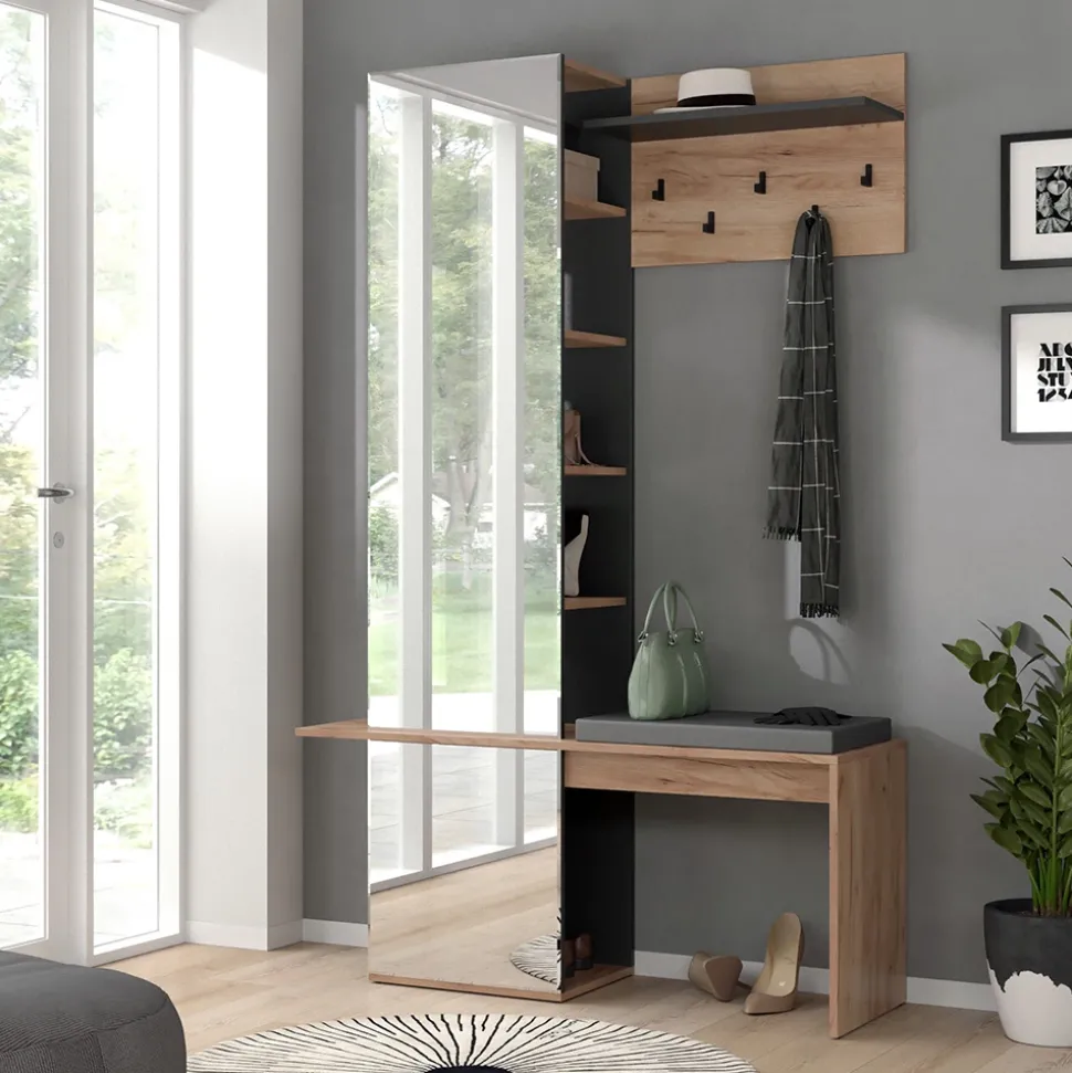 Garderobe Adeline Goldkraft Eiche 120 x 190 cm Vicco