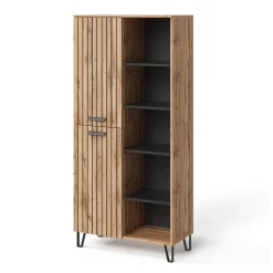 Garderobe Amber Eiche Wotan 80 x 172 cm mit 5 offenen Fächern Vicco