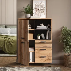 Garderobe Amber Eiche Wotan 100 x 142 cm Vicco