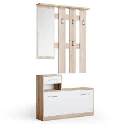 Garderobe Billy Sonoma/Weiß 100 x 111.6 cm Vicco